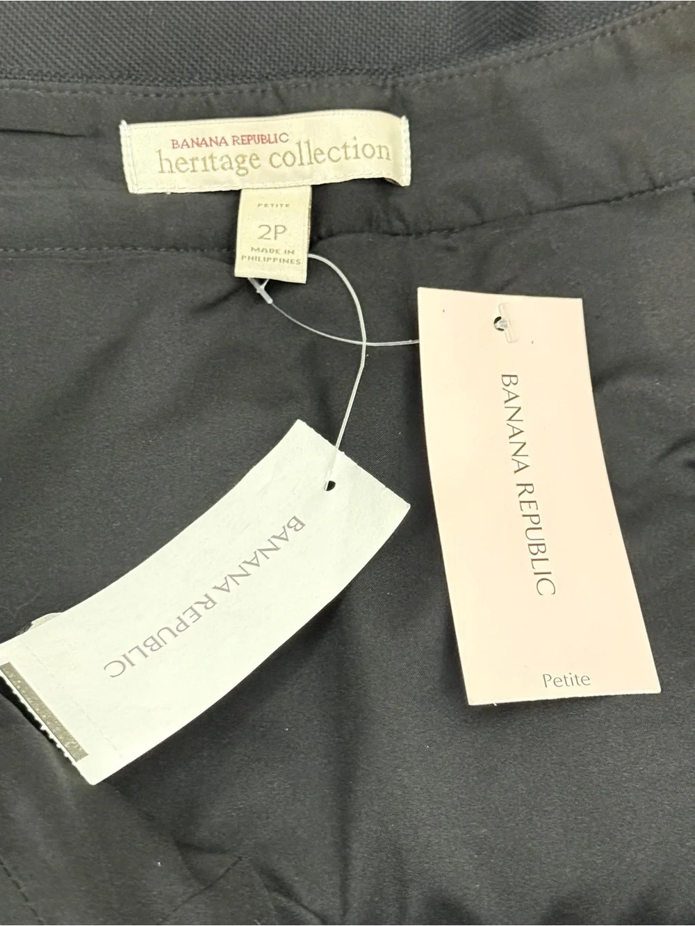 Banana Republic Heritage Collection NWT Black Midi Button Pencil Skirt Sz 2P